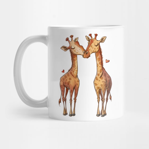 Valentine Cartoon Giraffe Couple by Chromatic Fusion Studio